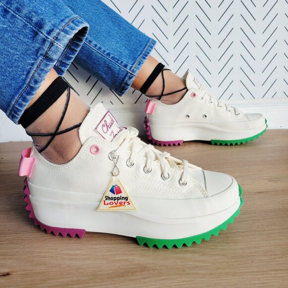 ❤️Converse Run Star Hike Platform 8 Womens Shoes Color Pop Beige Sneaker A14271C - Picture 4 of 13